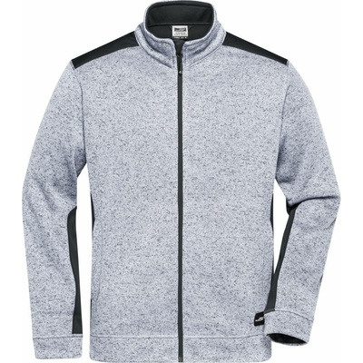 Daiber JN 862 pánská bunda z pleteného fleecu white melange/carbon