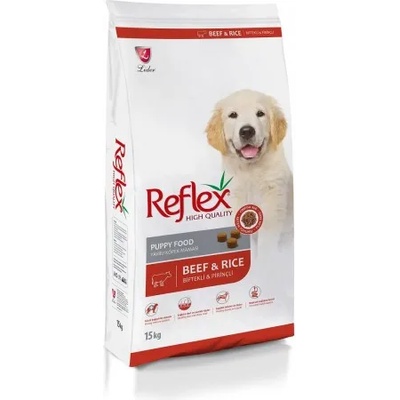 LIDER Reflex Puppy Beef - Храна за подрастващи кучета от всички породи с говеждо и ориз 15 кг, Турция