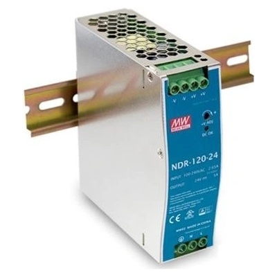 Průmyslový zdroj Mean Well NDR-120-24, 24V=/120W spínaný na DIN lištu