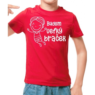 Fajntričko Kids detské tričko Budem veľký braček červená