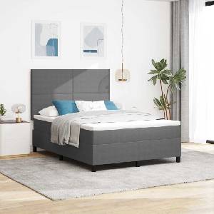 vidaXL LED кутия за пружини с легло Светлосив и бял 160 x 200 cm (3337651)