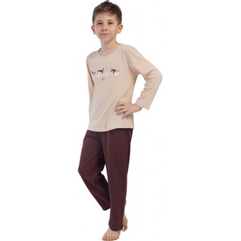 Chlapecké pyžamo Explore 1F0949 hnědé