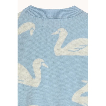 Tinycottons Бебешка памучна жилетка Tinycottons BIG SWANS BABY CARDIGAN (SS26.383)