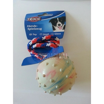 Trixie Vrhacia míč hrbolatá na šnôre 6/30 cm