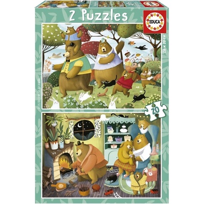 Educa Пъзел, Educa, Горски приказки 2 в 1, 2 х 20 части (EDU19686)