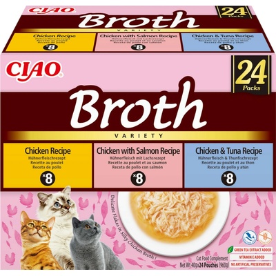 Ciao Broth kuřecí lososový tuňákový a hřebenatka vývar 24 x 40 g