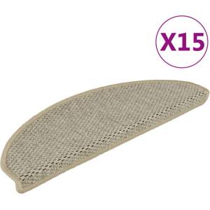 vidaXL Стелки за стълби сизалена визия 15 бр 65x21x4 см светлозелени