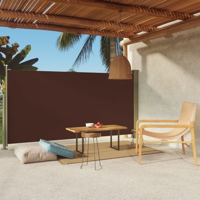vidaXL Zatahovací boční markýza 160 x 300 cm hnědá