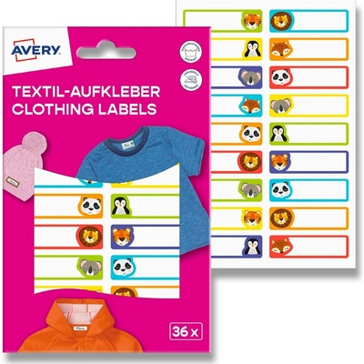 Avery Zweckform ETVET36A etikety na textil zvířátka 45 x 13 mm 36 etiket bílá
