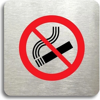 Accept Piktogram „zákaz kouření" (80 × 80 mm) (strieborná tabuľka – farebná tlač bez rámčeka)