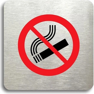 Accept Piktogram „zákaz kouření" (80 × 80 mm) (strieborná tabuľka – farebná tlač bez rámčeka)