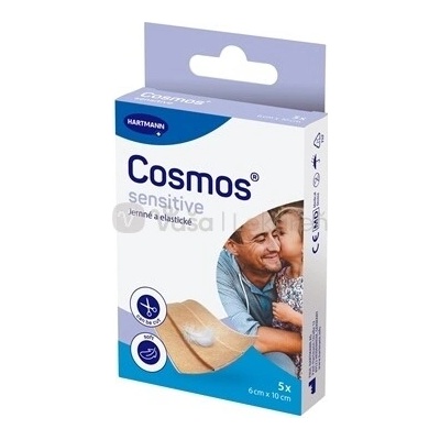 Cosmos Sensitive jemná elastická náplasť na rany 6 cm x 10 cm 5 ks