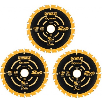 DeWALT DT10399 Sada pilových kotoučů 3ks, 190x30 mm, 24 zubů