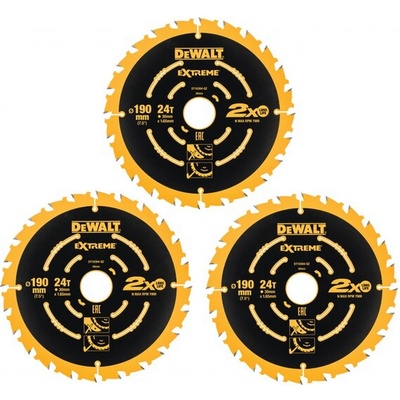 DeWALT DT10399 Sada pilových kotoučů 3ks, 190x30 mm, 24 zubů – Zbozi.Blesk.cz