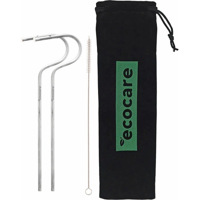 Ecocare Ekologické kovové slamky Strieborné 2 ks
