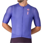 Castelli Фланелка с къс ръкав за колоездене Castelli Drittone Logo Jersey Cycling jersey - Ultraviolet / Rosa Giro (056-3888-0314)