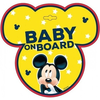 Seven Informační cedulka na přísavku dítě v autě "Baby on board" Mickey Mouse