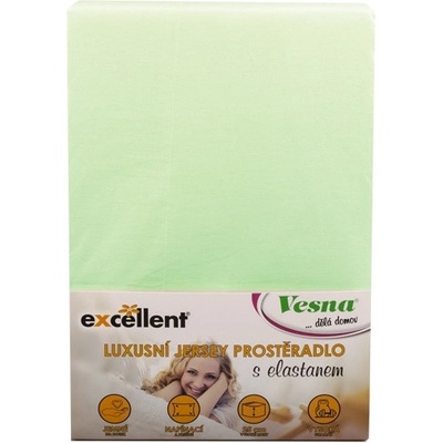 Vesna Prostěradlo jersey Excellent s elastanem světle zelené 140x200
