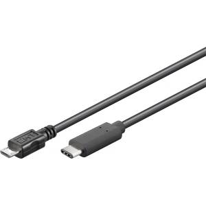 PremiumCord Кабел USB 2.0, USB-C - Micro-B, M/M, 1 м, черен KU31CB1BK (KU31CB1BK)
