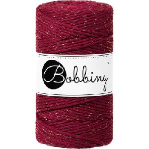 Bobbiny 3PLY Macramé Rope 3 mm 100 m Golden Wine Red юта (TS-E062)