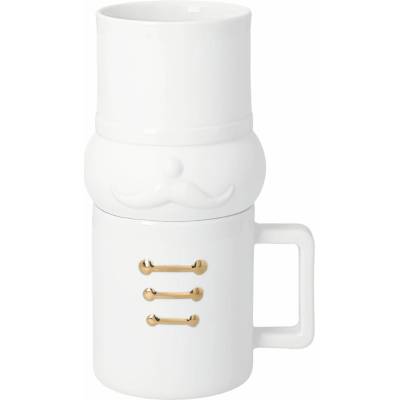 räder Vánoční set porcelánových hrnků Nutcracker Linus, bílá barva, porcelán