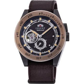 Orient RA-AR0203Y - мъжки часовник, автоматичен, 41 mm, кафяв, скелетон, секундарник