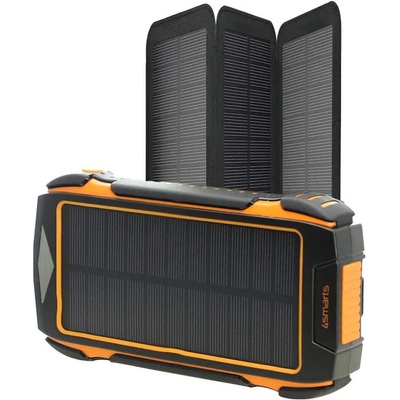 4smarts Solar Powerbank Rugged TitanPack Eco 20, 000mAh - соларна удароустойчива външна батерия с безжично зареждане, няколко USB порта и фенер
