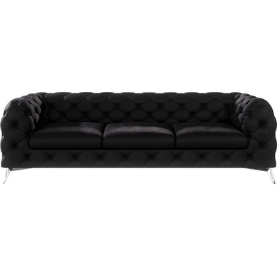 ROPEZ Черен кадифен диван 243 cm Chelsea - Ropez (Chelsea Sofa 3os. Riviera 100 Srebrne)