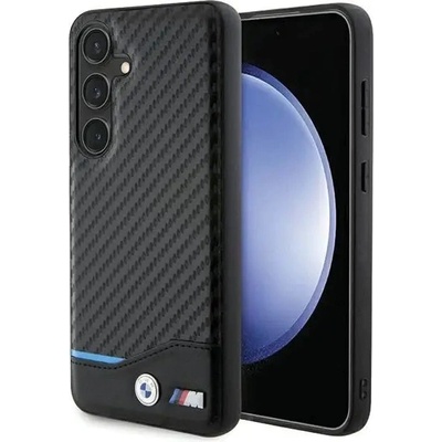 BMW Кейс BMW BMHCS24S22NBCK за Samsung Galaxy S24 S921, черен / черен, Leather Carbon (3666339242657)