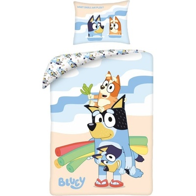 Halantex bavlna obliečky Bluey "Čo si zahráme?" 140x200 70x90