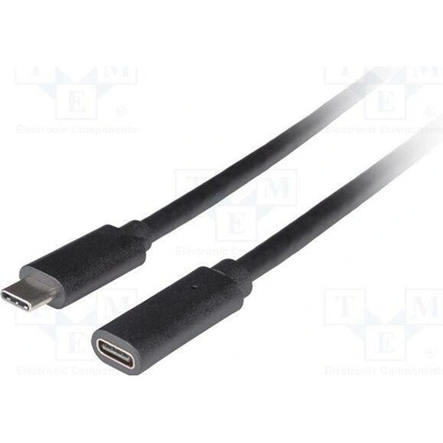 Lanberg CA-USBE-20CC-0005-BK USB 3.1 Gen 1 USB C zásuvka USB C vidlice 0,5m