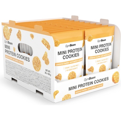GymBeam Mini Protein Cookies arašidové maslo a slaný karamel 20 x 100 g