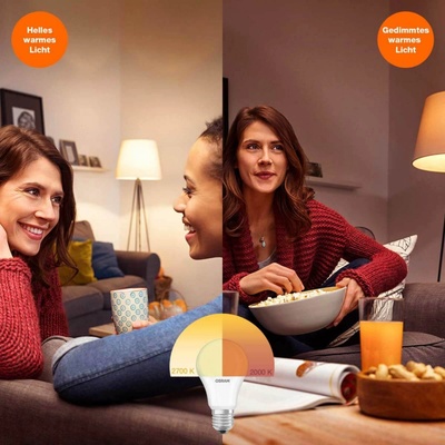 Osram Žiarovka LED E27 7W teplá biela GLOWdim číra 4058075435537