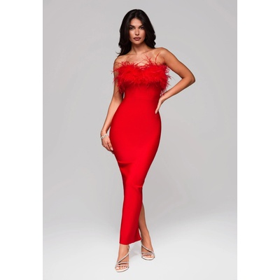 Edoti Evening dress LA-OM šedá červená