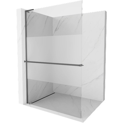 Mexen Kioto+ L душ кабина с рафт Walk-in 120 x 200 см, прозрачна/матирана, gun metal - 800-120-123-95-35 (800-120-123-95-35)