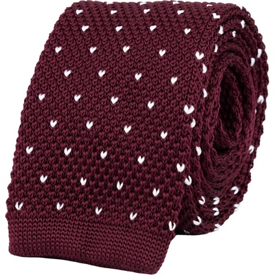 Bubibubi pletená kravata so vzorom vínová