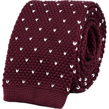 Bubibubi pletená kravata so vzorom vínová
