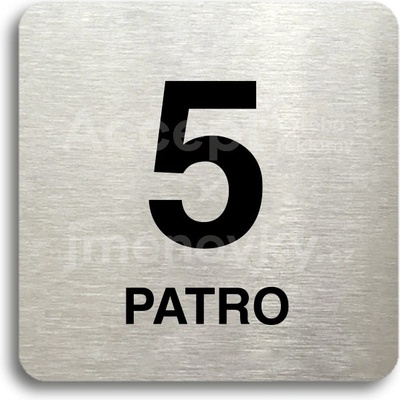 ACCEPT Piktogram 5 patro - stříbrná tabulka - černý tisk bez rámečku