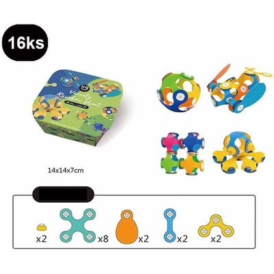 CAB Toys Magnetická stavebnica Flexy - 16ks