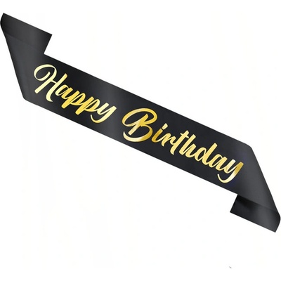 Šerpa narozeninová Happy Birthday černá – Zboží Mobilmania