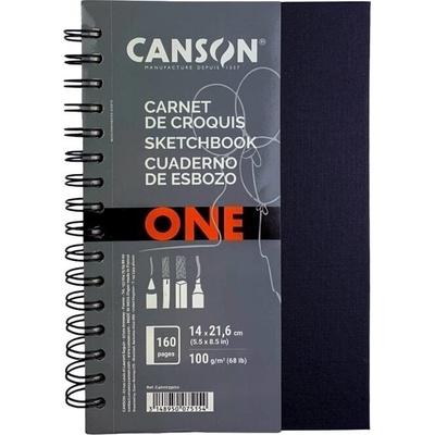 Canson Book Spiral-Bound Short Side One Скицник 80 21, 6 x 14 cm 100 g Portrait (C400039211)