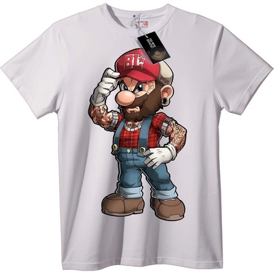 NOONEBRAND Тениска с Як Марио стил - M, White