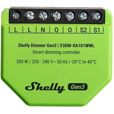 Shelly Dimmer Gen3 - stmívací modul bez nutnosti neutrálního vodiče (WiFi)