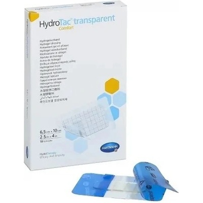 HydroTac Krytí s hydrogelem Transparent Comfort —10 ks, 6,5 x 10 cm