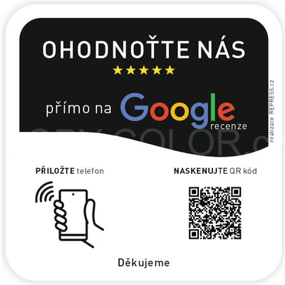 NFC + QR destička pro Google recenze – Hledejceny.cz