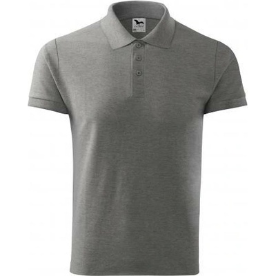 Pánská polokošile Cotton krátký rukáv s límečkem tmavě šedý melír