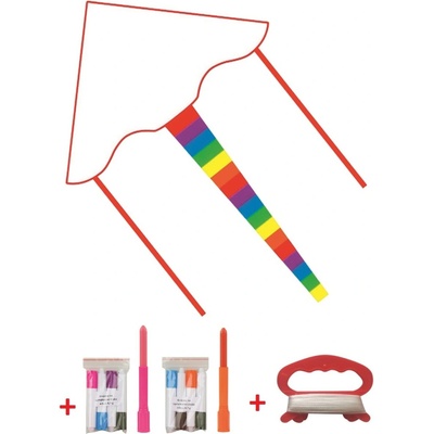 ANDĚL Drak Šipka k vymalování 100 x 50 cm + ocas, včetně barev a 30 m šňůry