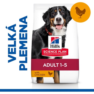 Hill's Science Plan granule pre dospelých psov veľkých plemien s kuracím 14 kg