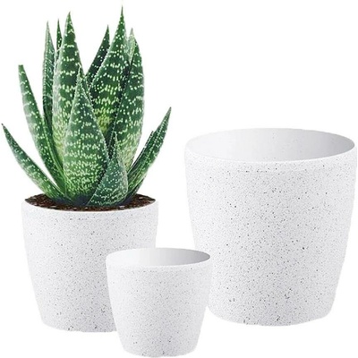 Strend Pro Garden Květináč Stone 35x35 cm bílý efekt kamene
