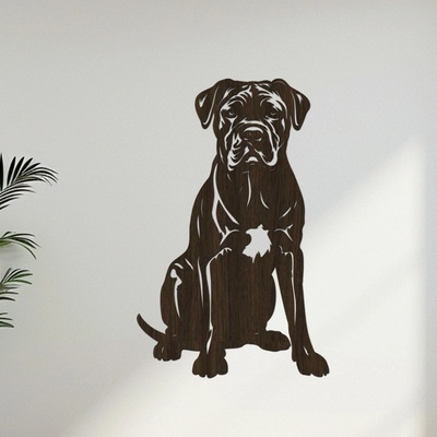 dřevo života Dřevěný obraz Cane Corso Zvolte rozměr šxv (cm): 26x40, Zvolte barvu dekoru: Wenge